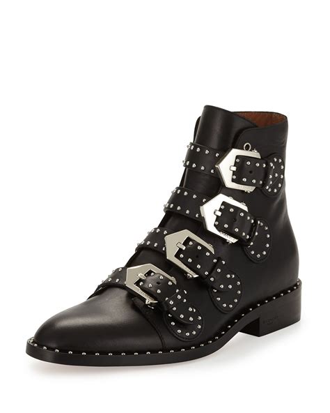 givenchy studded leather ankle boot black|Givenchy sandal boots.